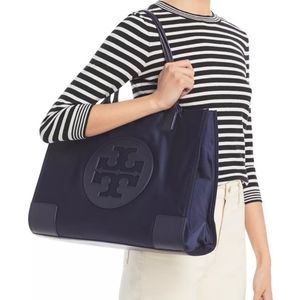 Tory Burch Small Navy Ella Nylon Tote